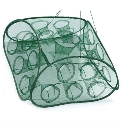 China Automatic Multifilament 21 Hole Folding Hand Cast Net Shrimp Cage Crab Hook Cage for sale