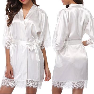 China QUICK DRY Logo Custom Women's OEM Service Bathroom Silk Long Robe Night Silk Pajamas Robes for sale