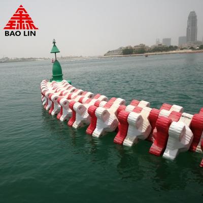 China Custom Plastic Floats Breakwater Sea Fence Polyethylene Floating Dock Marine Plastic Pillar for sale