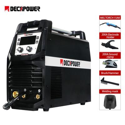 China Machinery Repairs Workshop Decapower Aluminum Alloy Steel Metal MIG Welders With Gas And No Gas Dual Voltage 180Amps MIG Welding Machine for sale