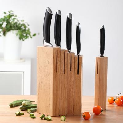 China Sustainable Hot Selling ABS Handle 6pc Kitchen Knife Set With Wooden Magnetic Knife Holder for sale