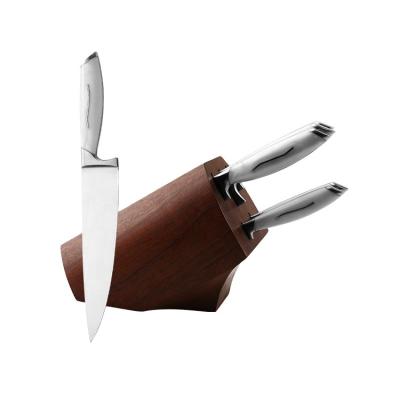 China Viable Hot Selling 6pcs Knife Set 420J2 Carbon Steel Blade Knife Set With Wooden Blocks for sale