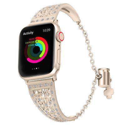 China Fashion Band + Case Metal Strap For Apple Watch Series 6 Strap 40mm 44mm Diamond Ring 38mm 42mm Stainless Steel Strap iwatch 6SE431 for sale