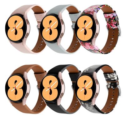 China Leather 20mm Leather Strap For Samsung Galaxy Watch4 Classic Galaxy Watch 4 Replacement Strap 40 44 Mm Sport Band Wristband for sale