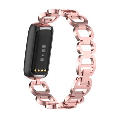 China Fashion suitable for fitbit bracelet luxury official the same bracelet metal strap luxury watch three-ball steel strap for sale