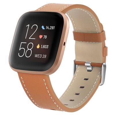 China Watch Band Strap Leather Band For Fitbit Lite Smart Watch Belt With Holes versa1Sports Breathable Leather Strap For Fitbit Versa 2 Watch Band for sale