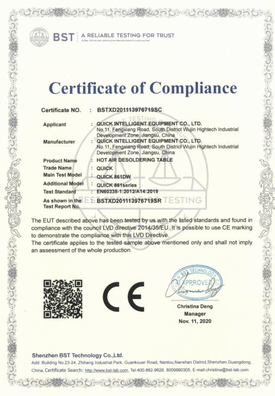 CE - Quick Intelligent Equipment Co., Ltd.