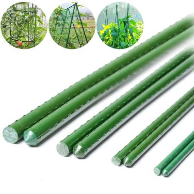 China Wholesale Growing Support Plants Tomatoes Roses Green Beans Trellis Waterproof Set Stick In Garden Plastic Covered Stakes for sale