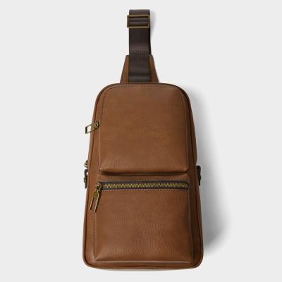 China Custom Logo Faux Leather Men's Trunk Rig Pack Crossbody Shoulder Messenger Bag Fashion Trunk Rig Bag For Men for sale