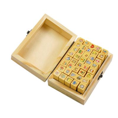 China No Smell 40Pcs DIY Decorative Seal Stamps Wooden Box with Cute Cat Seal Set for sale