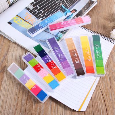 China No Newest 2018 Newest Smell Gradient Color Ink Pad Rubber Stamp Non-Toxic Oil Based Fingerprint Nice Gift For Kids Stamp DIY Art for sale