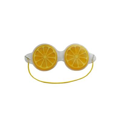 China Anti-wrinkle promotion pvc pattern ice gel cute orange eye mask with fruit design for sale