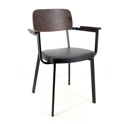 China Stacking New Design Dinner Armchair PU Leather Armchair For Restaurant for sale