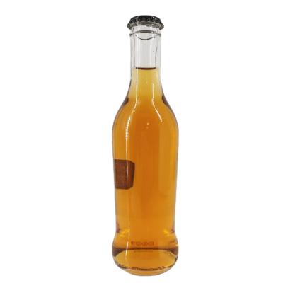 China 275ml Beverage Frosted Clear Glass Kombucha Soda Water Carbonate Beverage Cocktail Bottle With Crown Lid for sale