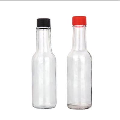 China Round Daze 5 Oz Glass Chili Sauce Bottles 150ml Or Tomato With Plastic Lid for sale