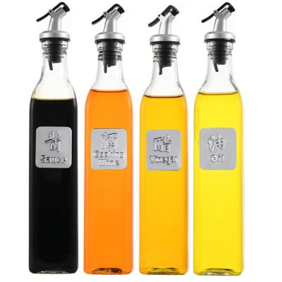 China Empty Square Beverage 100ml 250ml 500ml 750ml 1L Vinegar Marasca Cooking Glass Olive Oil Bottle for sale