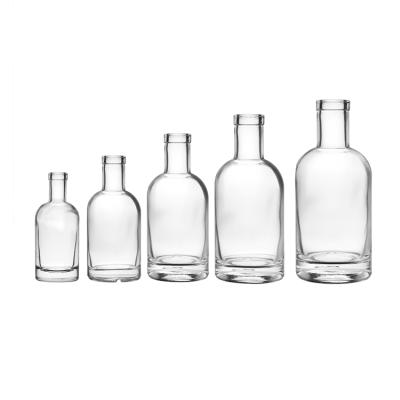 China Beverage Glass Bottle 200ml 375ml 500ml 700ml 750ml 1000ml Oslo Vodka Spirit Wine Bottle With Wooden Cork for sale