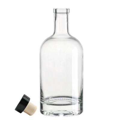 China Heavy Base Beverage Liquor Glass Bottle With Cork for sale