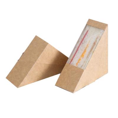 China Brown Small Disposable Paper Sandwich Box Pastry Box Food Box for sale