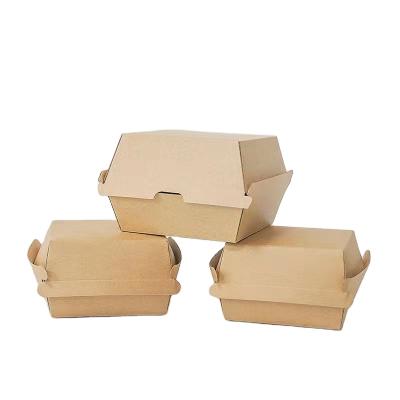 China Disposable Disposable Snack Packaging Cardboard Food Grade Corrugated Hamburger Box With Logo for sale