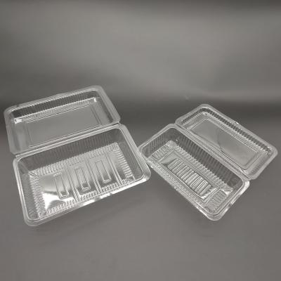 China Disposable Take Away Rectangular Clear Disposable PET Blister Plastic Sushi Packing Boxes for sale