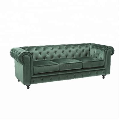 China Chesterfield Velvet Fabric Furniture Living Room Chesterfield SOFA American Style Classic Elegant Button Tuffed Sofa for sale