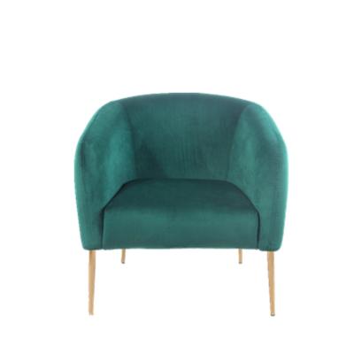 China Accent Armchair Accent Chair for Hotel, Emerald Green Velvet Leisure Chair with Metal Chrome Leg Sofa Chair for Living Room for sale