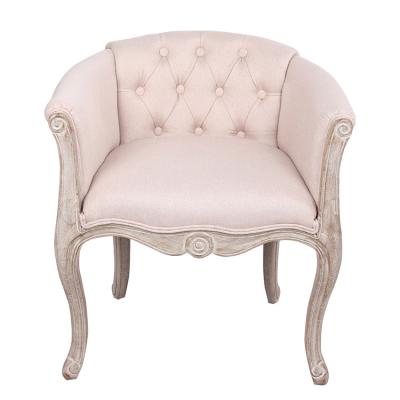 China Modern Design Antique Rose Single Armchair Chair, American Design Leisure Fabric Upholstered Armchair with Wooden Legs for Living Room, Hotel for sale