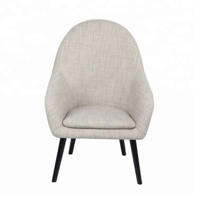 China Comfortable Simple White Design High Wingback Chairs Armchair, Living Room Fabric Sofa Chair, Wooden Legs Accent Chair for Restaurant, Hotel for sale