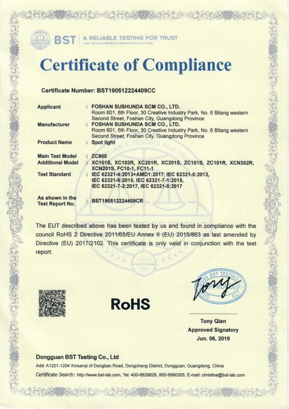 RoHS - Foshan Sushunda SCM Co., Ltd.