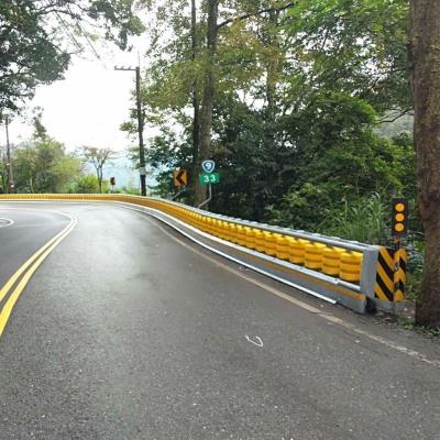 China ISO Certified Advanced Highway Road Traffic Safety PU Foam / EVA Rolling Guardrail Anti Corrosion Roller Crash Barrier for sale