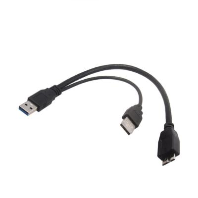 China USB 3.0 Type A To Micro B Y Cable USB 3.0 Male To Micro B USB 3 Y Cable With Extra USB Power usb3.0 Male To Micro for sale