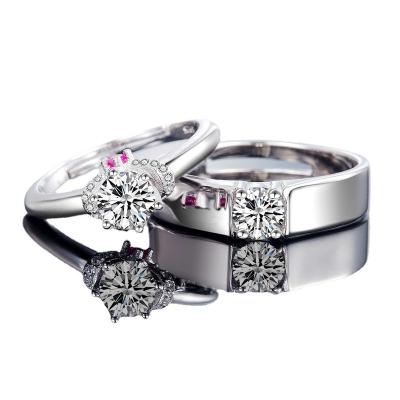 China Smoothly Polished 925 Couple CLASSIC High Silver Titanium Wedding Engagement Ring for sale