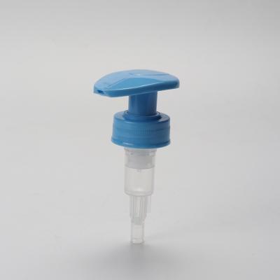 China Non Spill Plastic 28/410 Capsule Sprayer Blue Color Screw Lotion Pump Dispenser for sale