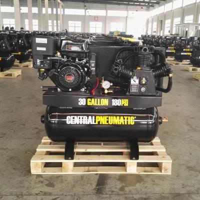 China 30 Gallon 15HP Lubricated Gasoline Engine Powered Stationary Air Compressors for sale