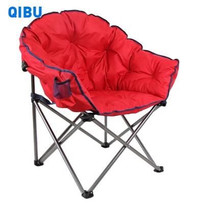 China Outdoor\garden\beach\camping\fishing QIBU chinese factory metal folding camping chairs cheap comfortable lawn moon chair for sale