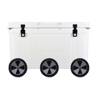 China Factory wholesale high quality portable waterproof gel food fruice cool box camping picnic QIBU cooler box with wheels for sale