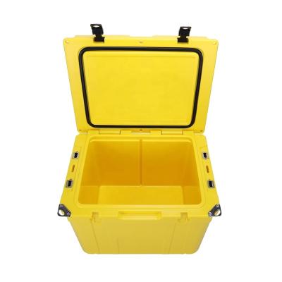 China QIBU Handle Portable 55QT Capacity Cardboard Waterproof Outdoor Fishing Shooting Neutral Box Expanding Insulated Cooler Box With Wheels for sale