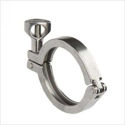 China 304 Stainless Steel Clover Ferrule Sanitary Tri Clamp Tri Clamp Factory Outlet Double Flange Pipe Housing Pin Clamp for sale