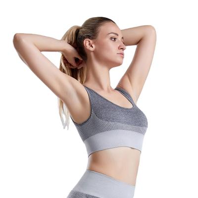 China Wholesale Breathable Vest Female Seamless Running Crop Female Sports Gym Fitness Yoga Bra Top Push Up Yoga Sports Bra Top for sale