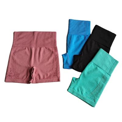 China Breathable Seamless Women High Waist Fitness Workout Yoga Shorts Hip Raise Super Stretchy Sports Running Gym Wear Shorts Wholesale for sale