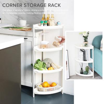 China Sustainable Plastic 4 Layers Triangle Bathroom Kitchen Storage Racks And Shelving Units for sale