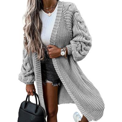 China Anti-wrinkle 2021 Fall/Winter Plus Size Sweater Jacket Women Cardigan Solid Color Loose Long Sleeve Knitted Jackets Coat for sale