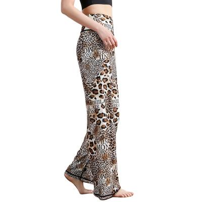 China Anti-Static Women Super Soft Clothes Fashion Printed Casual Flare Pants Yoga Dance Casual Sports Wide Leg Pants for sale