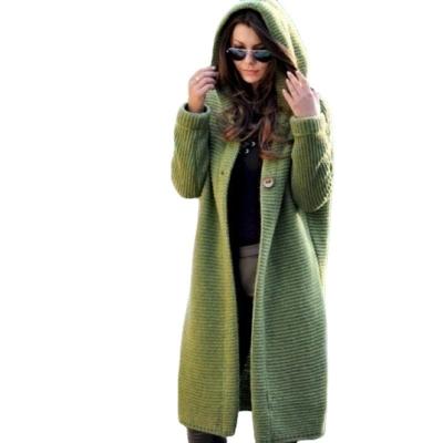 China wholesale Anti-wrinkle autumn and winter ladies casual fashion long plus size coat cardigan knitted sweater coat for sale