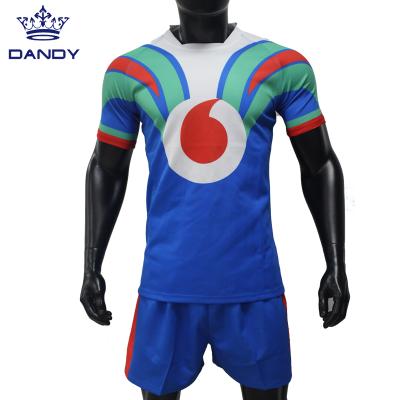 China Antibacterial Custom Made Sublimation Scotland Rugby Jersey Blue Rugby Uniforms Quick Dry for sale