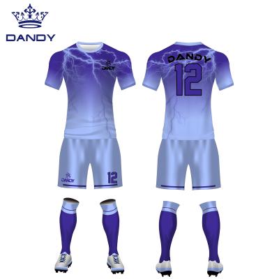 China Quick Dry Dye Sublimation Custom Printing Quick Dri Mesh Soccer Jerseys Training Football Wear for sale