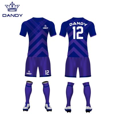 China Quick Wholesale custom logo dri polyester soccer jerseys uniforms breathable 100% soccerkits for sale