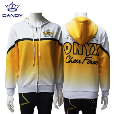 China QUICK DRY Stylish Custom Logo Full Sublimation Workout Sports Encourage Warm Up Jackets Hoodie for sale