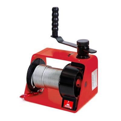 China 250kg-2T Worm Winch Wire Rope Manual Towing Winch / Wire Rope Winch For Boat HWM for sale